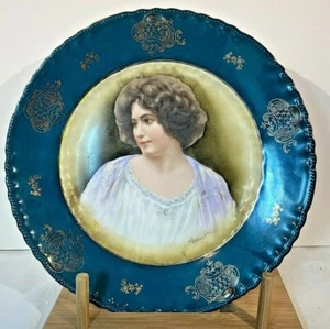 Vintage Victoria Österreich Porträt Schrank Platte signiert E. Vettor. - Bild 1 von 4