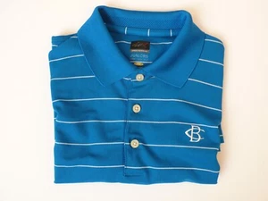 GREG NORMAN Boys Blue White Stripe Short Sleeve Golf Polo Shirt Sz L 12-14 - Picture 1 of 6