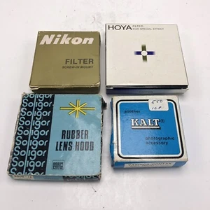 Nikon Filter, Rubber Lens Hood, Hoya Special Effects Filter, Yashica Body Mount - Picture 1 of 8