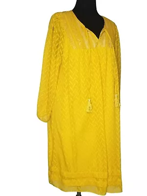 Vestido bohemio amarillo manga larga One September talla L Foto 1 de 4