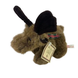 Bufanda de juguete de peluche de alce vintage Russ Berrie MAC patas rotativas nueva con etiquetas - Imagen 1 de 8