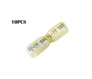 10PCS Yellow 12-10 AWG Heat Shrink Spade Connectors Set Waterproof Crimp Female - Picture 1 of 6