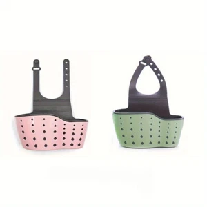 2 Pcs Kitchen Organizer Sink Caddy Basket Dish Cleaning Sponge Holder Dispenser - Picture 1 of 33