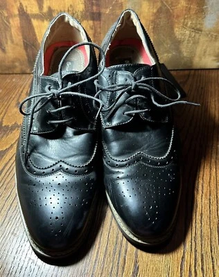 Bruno Marc New York Hombre Talla 13 "Prince" Cuero Negro Puntas de Ala ¡Clásico! Foto 1 de 4