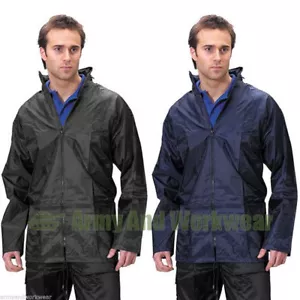 Erwachsene wasserdichte Regenjacke Arbeitsmantel Kagoul Kapuze Herren Damen Angeln Reisen - Bild 1 von 5