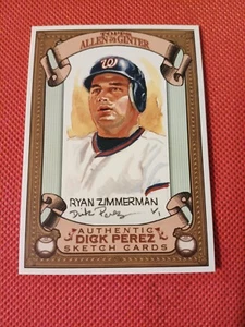 2007 RYAN ZIMMERMAN ALLEN & GINTER SKETCH BASEBALLKARTE #30 1 VON/1 NATIONALS - Bild 1 von 2