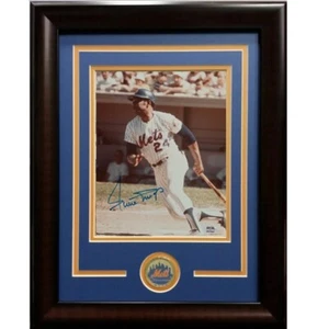 Willie Mays Ny Mets Signed 8x10  Action Photo Framed Bold Hof Auto PSA Coa - Picture 1 of 8