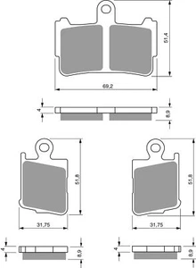 Goldfren AD298, FA499/4, VD179, SBS869 Disc Pads (Pair) - Picture 1 of 2