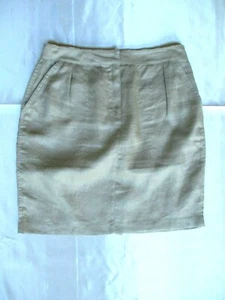 J.Crew Größe 4 100 % "Playa" Leinen Rock Taschen Seite und Rücken khaki hellbraun Farbe - Bild 1 von 5