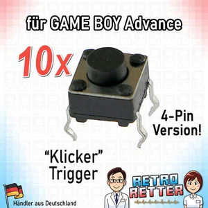10x botones de clic disparador para GameBoy Advance botones de hombro botón GBA 4 pines - Imagen 1 de 2
