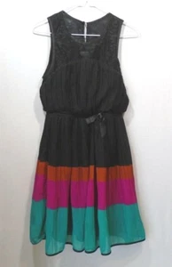 Newberry Girls Pleated Color Block Keyhole Back, Lace Scoop Neck Dress Size 16 - Picture 1 of 3