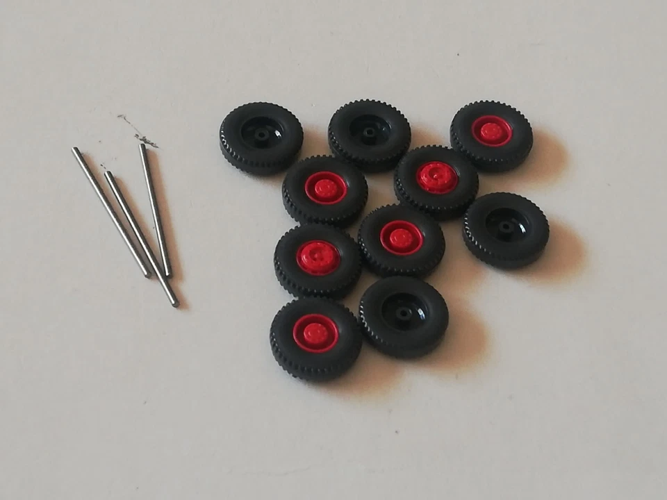 Lot 837 Konvolut 10 Räder 12mm von Wiking in 1:87 Ersatzteile aus Sammlung - Bild 1 von 1