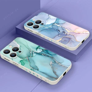 Marble Silicone Case For iPhone 16 15 14 13 12 Pro Max Mini 11 8 Soft Slim Cover - Picture 1 of 23