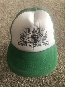 Vintage Stillwater Kennel & Game Farm SnapBack Trucker Hat Green Korea New - Picture 1 of 9