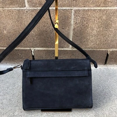 Bolso Bandolera NATURALIZER Cuero Gamuza Negro Pequeño Viaje Cremallera Foto 1 de 4