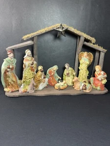 Juego de Belén de Porcelana de 12 Piezas con Madera Creche Granero Caja Original JCPenney - Imagen 1 de 23