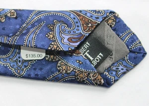 $135 New BEST OF CLASS Robert Talbott Neck Tie 100% SILK Blue Paisley Medallion - Picture 1 of 8
