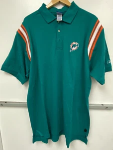 REEBOK NFL TEAM APPAREL MIAMI DOLPHINS EXTRA LARGE XL GREEN/ORANGE POLO! (NM) - Picture 1 of 8