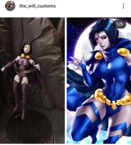 3.75" 1:18 Custom Action Figure Raven Teen Titans DC Comics Marvel Universe - Picture 1 of 5