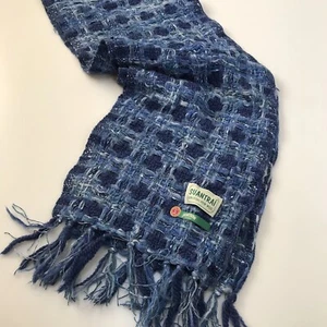 Suantrai Wool Scarf Pure Wool Colorful Open Blue Ireland Irish Boho - Picture 1 of 15