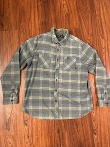 Nike Skateboard Men's Blue Gray Flannel Plaid Button-Up Long Sleeve XL Cotton - Picture 1 of 10
