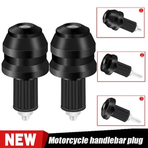 Motorcycle 7/8" 22mm Handlebar Bar End Cap Plug Grips Slider CNC Aluminum Black - Bild 1 von 9