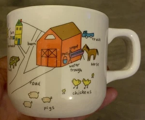 Kids Melamine Cup Animal Farmhouse 2 3/4x 4x3” White W Farmhouse EUC - Picture 1 of 11