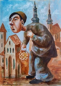 Painting ORIGINAL Oil canvas surrealism contemporary Art by Pronkin 2025 MAN 1 - Picture 1 of 6