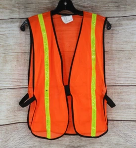 River City Garments Adult One Size Mesh Safety Vest Neon Orange Yellow - Picture 1 of 6