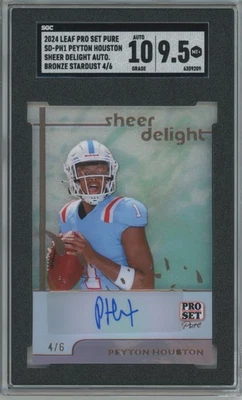 2024 Pro Set Pure Bronze Stardust Peyton Houston 4/6 Mint+ SGC 9.5 10 Auto - Image 1 of 2