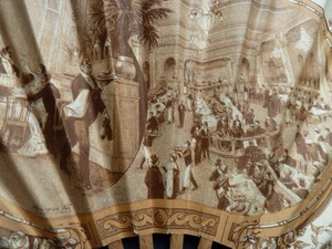 Two French made advertising fans Edwardian restaurants Odone's; Taverne Olympia - Picture 1 of 14