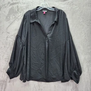 Vince Camuto Blouse Womens Plus 3X Black Long Sleeve Top Shirt Career Office - Picture 1 of 6