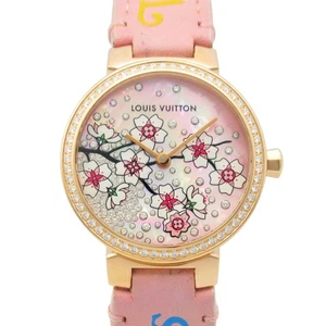 LOUIS VUITTON Tambour Sakura Diamond Armbanduhr Q1K09 Quarz 18KPG Gebraucht Damen - Bild 1 von 12