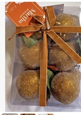 Peras recubiertas de azúcar sintética Martha Stewart (6) cuentas doradas otoño otoño nuevas Foto 1 de 4