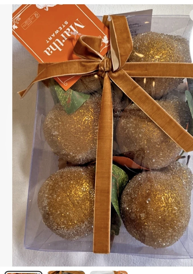 Martha Stewart искусственного сахара покрытый груши (6) золото бисером осени новый - Изображение 1 из 4