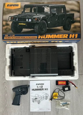 FMS RS/1/2 Hummer H1 Converted to RTR Black Open Box Two Speed H1-1 - Image 1 of 4