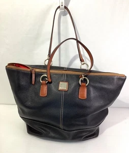 Bolso de Mano Rooney And Bourke Grano Guijarro Negro Excelente Estado - Imagen 1 de 14