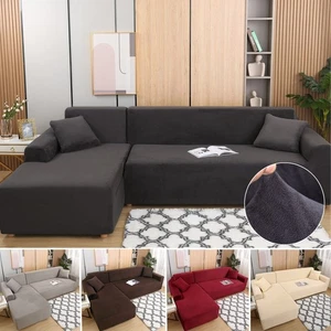 Funda de sofá seccional en forma de L 2 piezas funda de sofá de 3 plazas + funda de sofá de 3 plazas - Imagen 1 de 73