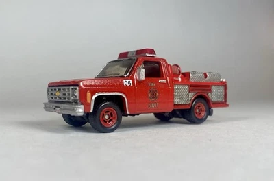 1/64 Matchbox Custom Kitbashed 1975 Chevy Fire Truck With Real Rider Wheels - Image 1 of 4