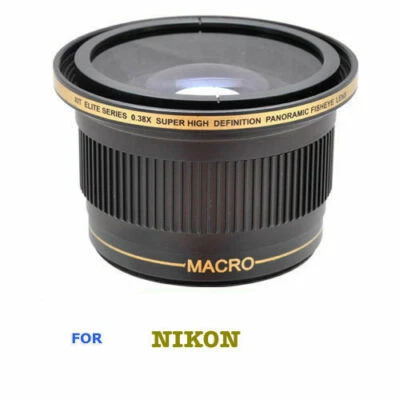 52MM X38 FISHEYE WIDE ANGLE LENS+ MACRO For NIKON D5000 D5100 D5200 D5300 D5500 - Image 1 of 4