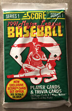 1991 Score Baseball Card Pack Bryan Harvey Angels (Top) Mark Gubicza Royals Back