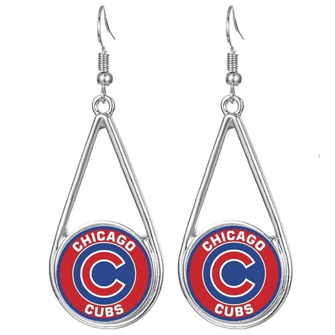 Chicago Cubs Womens Silver Drop Dangle Earrings w Gift Pkg D29 Cover