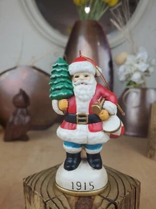 Vintage 1915 Old World Santa Claus Ornament 5" Tree & Drum Christmas Eve 1984 - Picture 1 of 5