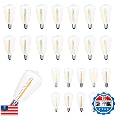 Konictom 25 Pack Edison Light Bulbs,ST38 LED Clear Replacement Bulbs Fits C7  - Image 1 of 4
