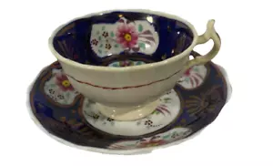 Antique Gaudy Welsh" Floret" Ceramic Tea Cup with Saucer ( G3) - Picture 1 of 15