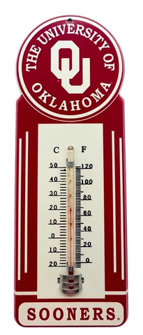 Oklahoma Sooners 12” Glass Thermometer by Hanna’s Handiworks-New Cover