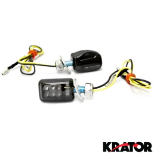 Small Custom Black Chopper Mini Motorcycle LED Turn Signals Lights Amber Blinker - Picture 1 of 4