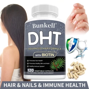 Cápsulas bloqueadoras de pérdida de cabello DHT, fórmula avanzada para el crecimiento del cabello con biotina - Imagen 1 de 12