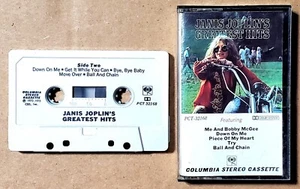 JANIS JOPLIN'S Greatest Hits Cassette Tape Classic Rock Blues Ungraded White - Picture 1 of 4