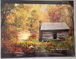 Herbst Herbst Wald mit Haus Kunstdruck - Bild 1 von 2
